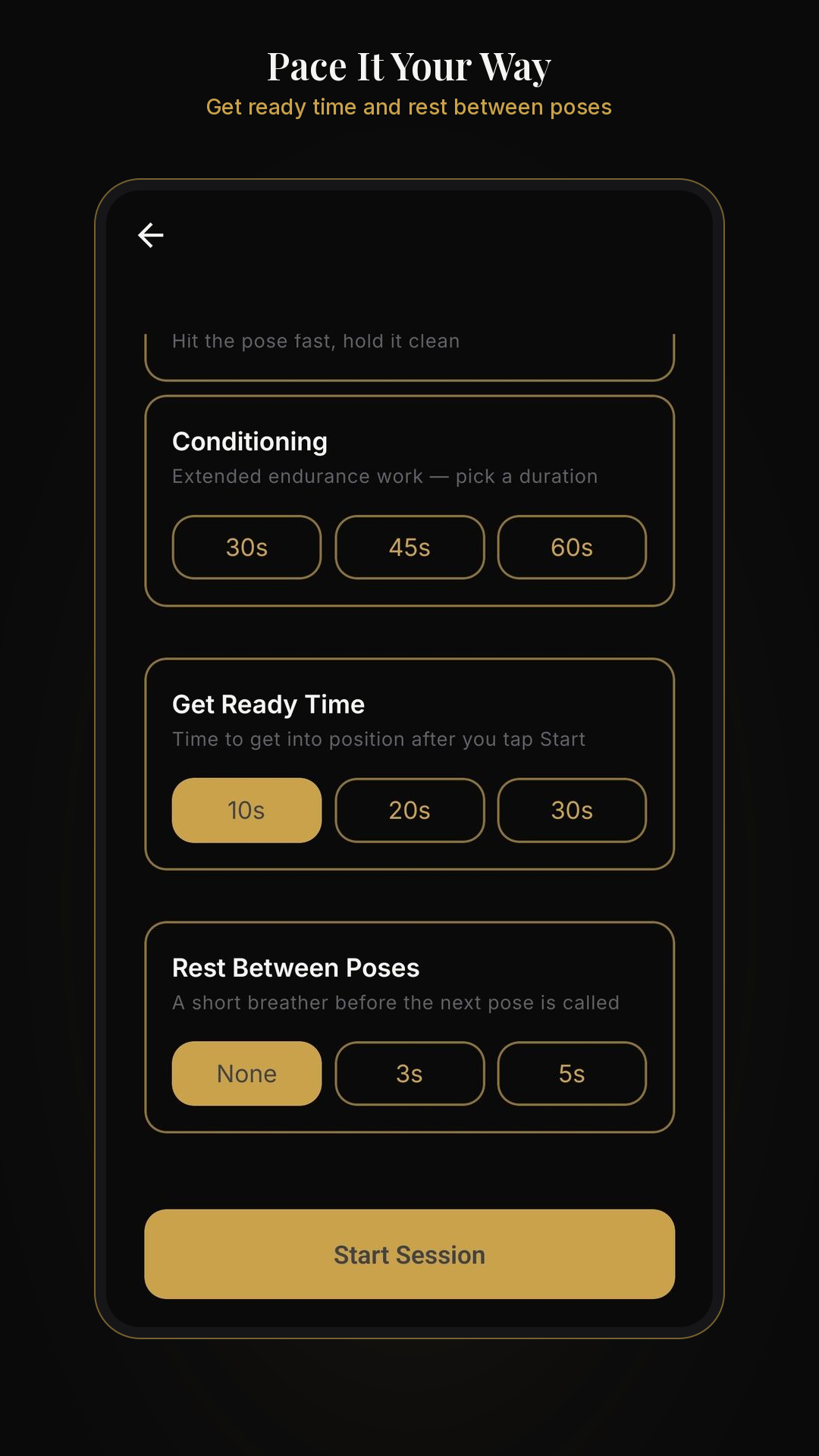 Get ready and rest timing controls